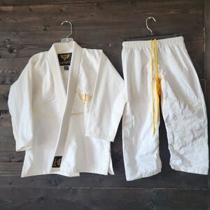 JAYEFO Sports Youth BJJ Gi White Size K-2 Brazilian Jiu Jitsu Uniform